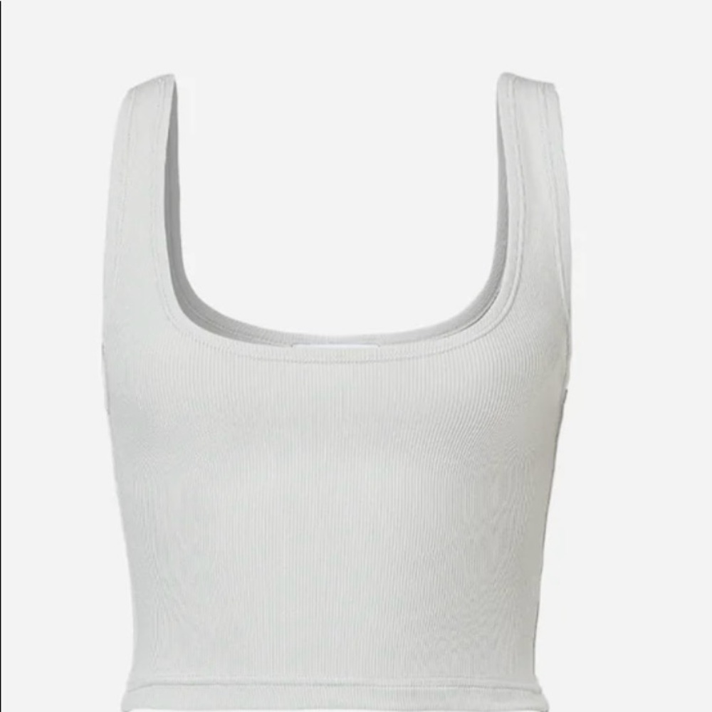 COPY - All Things Golden Lux Rib Crop Tank XS - STONE